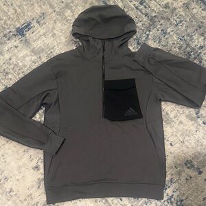 Adidas Charcoal Hoodie with Black Accent